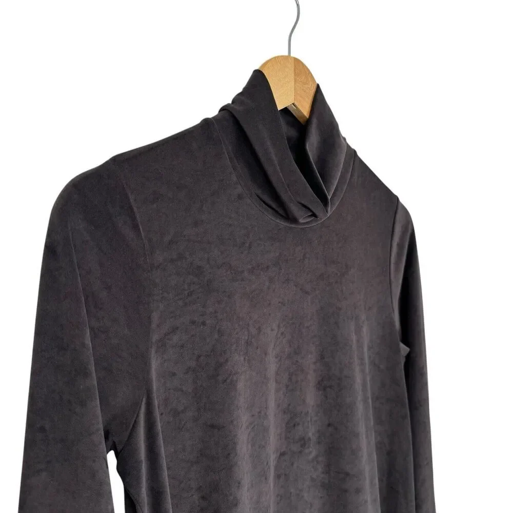 James Perse Womens Velvet Mini Dress Sz 2 Coffee 3/4 Sleeve Grunge Phoebe Buffet